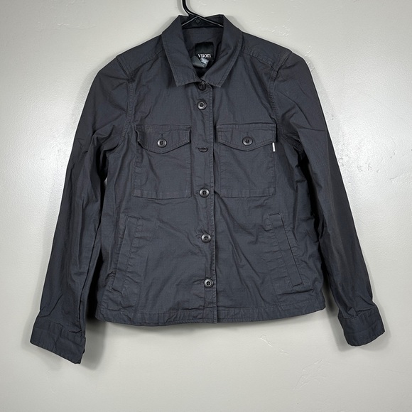 Vuori Women Organic Cotton Ripstop Jacket Shacket Charcoal Grey Size XS